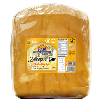 Rani Kolhapuri Gur (Jaggery) 5kg (11lbs) ~ Unrefined Cane Sugar, No Color added, Gluten Friendly | Vegan | NON-GMO | No Salt or 