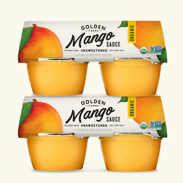 Golden Farms Mango Cups, Single Ingredient Healthy Snacks (Pack of 4), 100% Pure Fruit, No Added Sugar, Vegan, Gluten-Free, Kosh