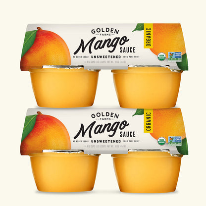 Golden Farms Mango Cups, Single Ingredient Healthy Snacks (Pack of 4), 100% Pure Fruit, No Added Sugar, Vegan, Gluten-Free, Kosh
