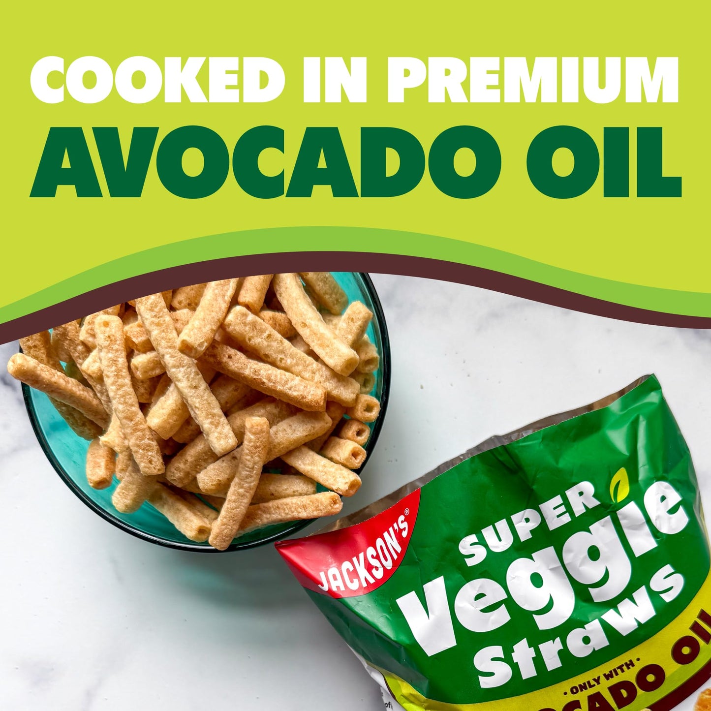 Jacksons Super Veggie Straws Variety Pack - Gluten Free, Made with Avocado Oil, 5 oz (Pack of 6) - Ranch, Cheddar, Sea Salt