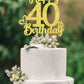 40 Birthday Cake Toppers-Gold Glitter, 40th Cake Topper for Men,40 Cake Topper For Women, 40th birthday decorations,40th Birthda