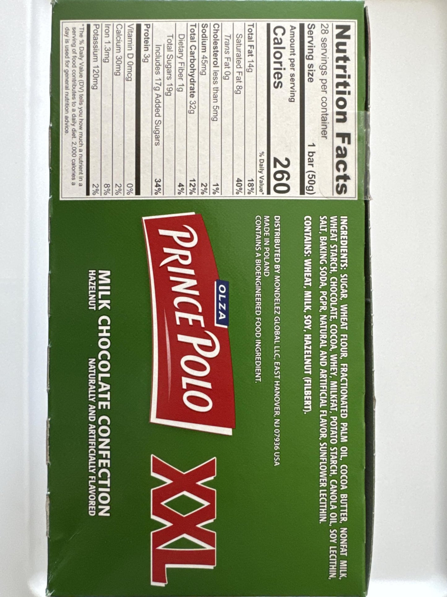 Wafer Bar Dark Chocolate Prince Polo XXL (1.76 Ounce (Pack of 28), Milk Chocolate Hazelnut)