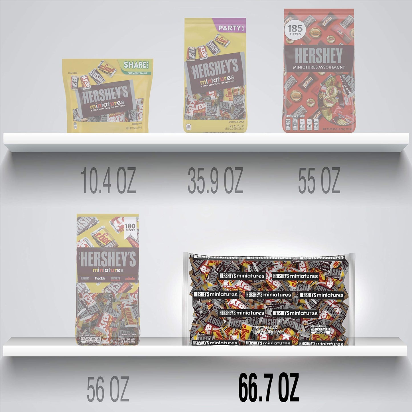 Hershey'S Miniatures Chocolate Assortment Candy, Individually Wrapped, 66.7 Oz Bulk Bag