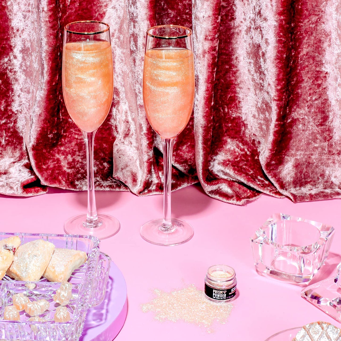 Fancy Sprinkles Prism Powder, Edible Glitter for Baking, 4g, Champagne Rose Gold