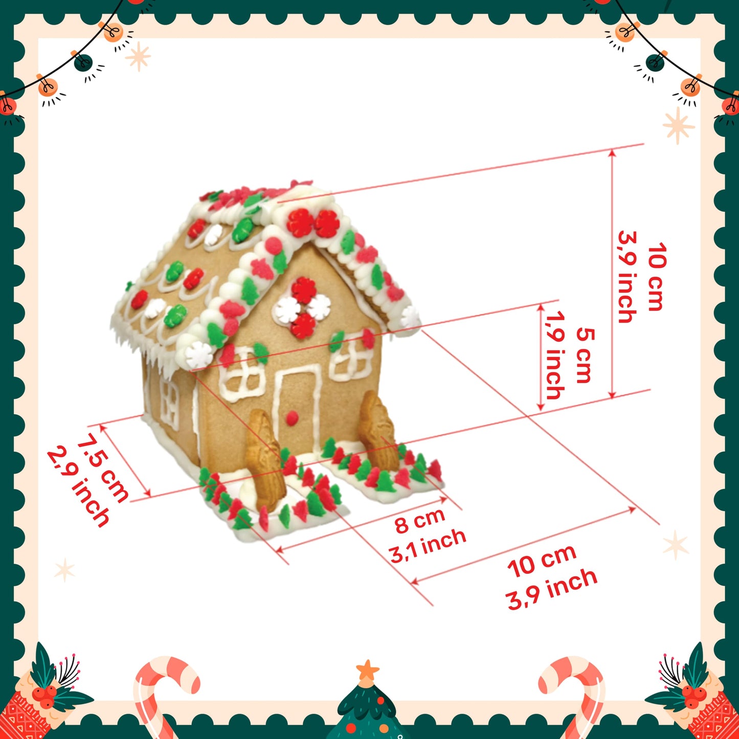 Sarahs Candy Factory Gingerbread Cookie House Kit - 12.75 Oz - Ready to Decorate - Medium Size - Model CF-B0DNG1DK84-09/10/25---2