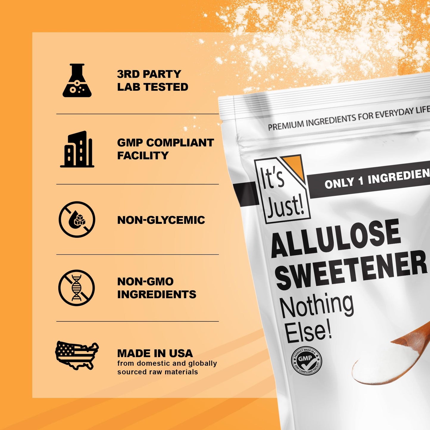 Its Just - Allulose, Sugar Substitute, Keto Friendly Sweetener, Non-Glycemic, Non-GMO (4.5lb)