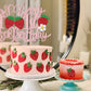 1 Pcs Berry 1St Birthday Cake Topper Glitter Sweet Fruit Theme Flower First Birthday Strawberry One Cake Pick For Strawberry The