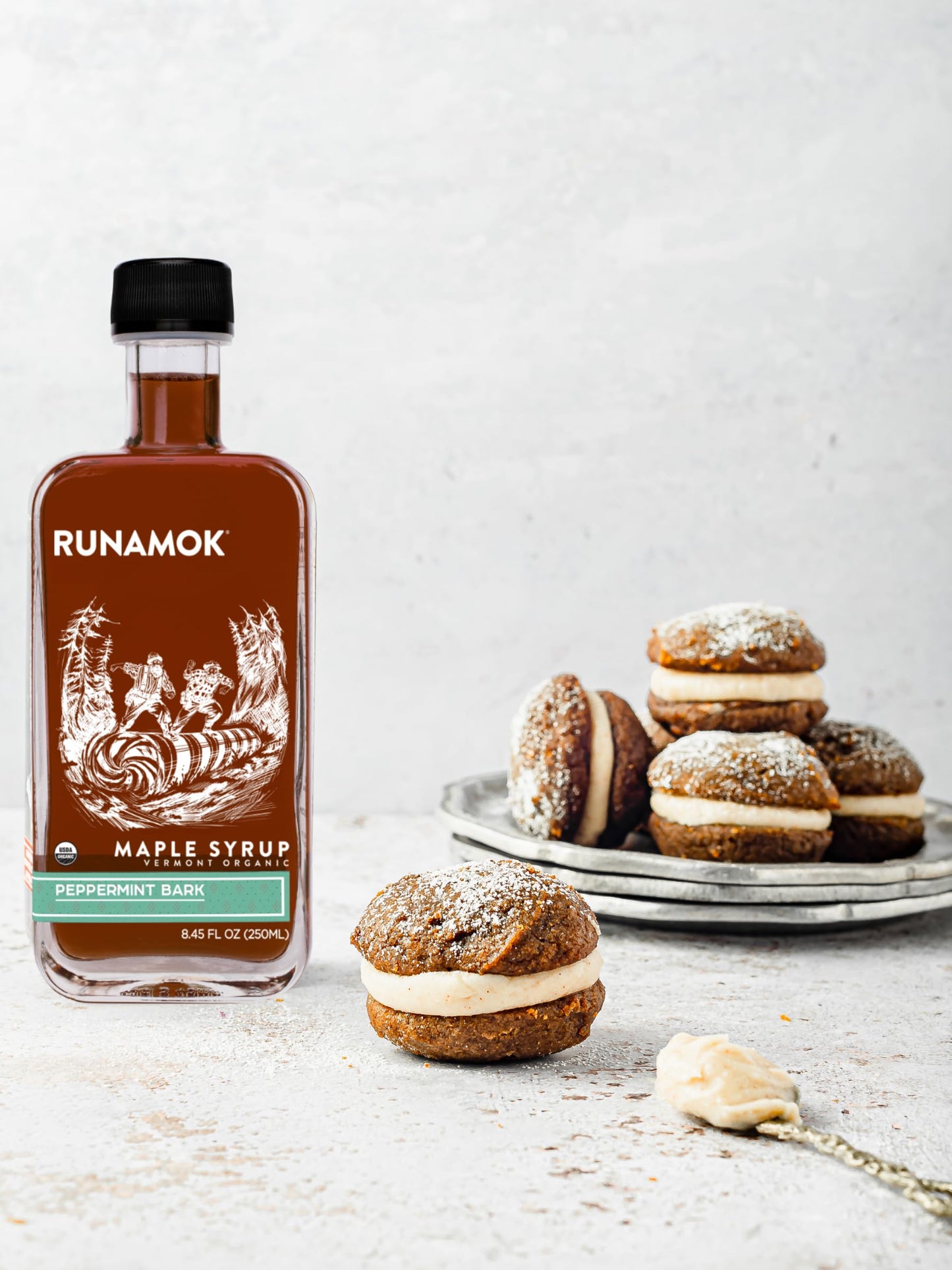 Runamok Maple Peppermint Bark Infused Maple Syrup - Gluten Free Natural Sweetener - 8.45 Fl Oz (Pack of 1)