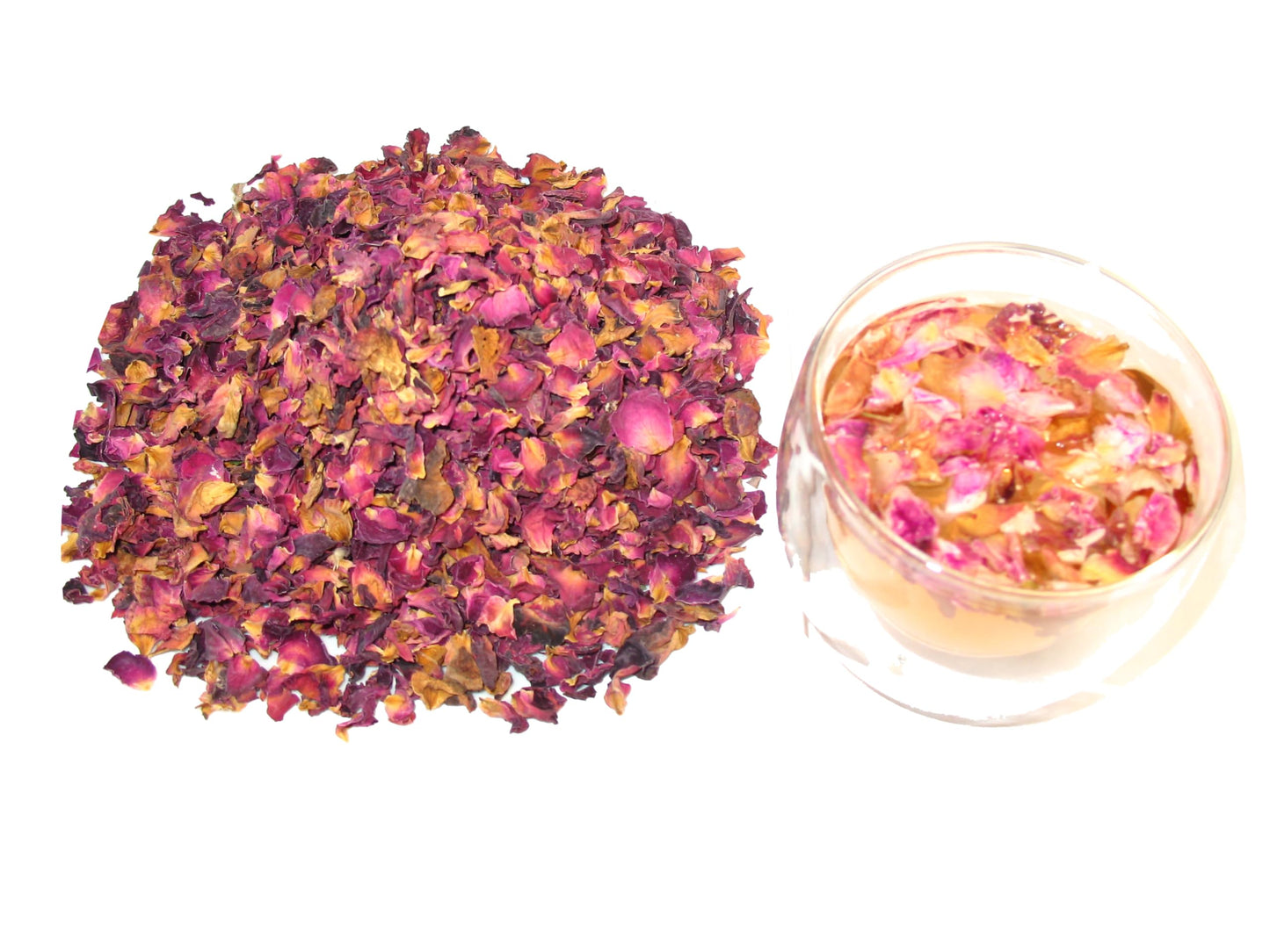 Greenhilltea Dried Rose Petals - Edible Flowers for Herbal Tea, Baking, Gluten & Caffeine Free, 1 OZ Resealable Pouch