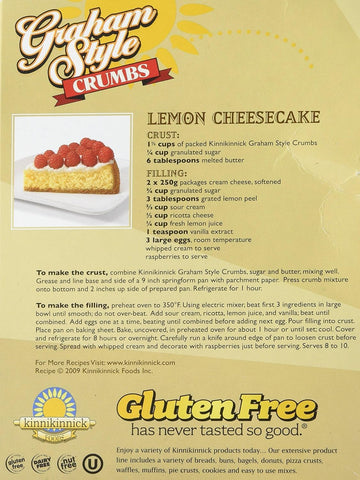 Kinnikinnick - Graham Style Crumbs - Gluten Free, Allergy Friendly Vegan Graham Cracker Crumbs - 10.5 oz. Boxes - 6 Pack