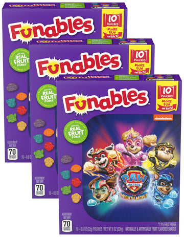 Funables Fruit Snacks, Paw Patrol Shaped Fruit Flavored Snacks, 0.8 Ounce Pouches (Pack of 30)