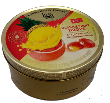 Cavendish & Harvey Double Fruit Drops Grapefruit With Pineapple Filling - 175 Gm