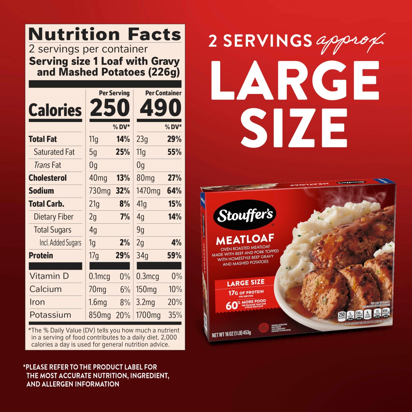 Stouffers Classic Meatloaf Frozen Meal