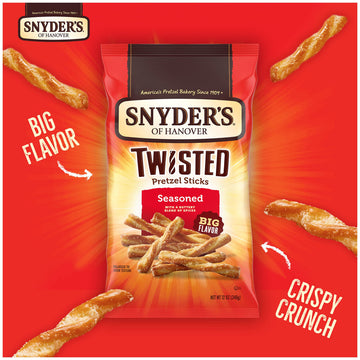 Snyder'S Of Hanover, Seasoned Twisted Pretzel Sticks, 12 Oz Bag