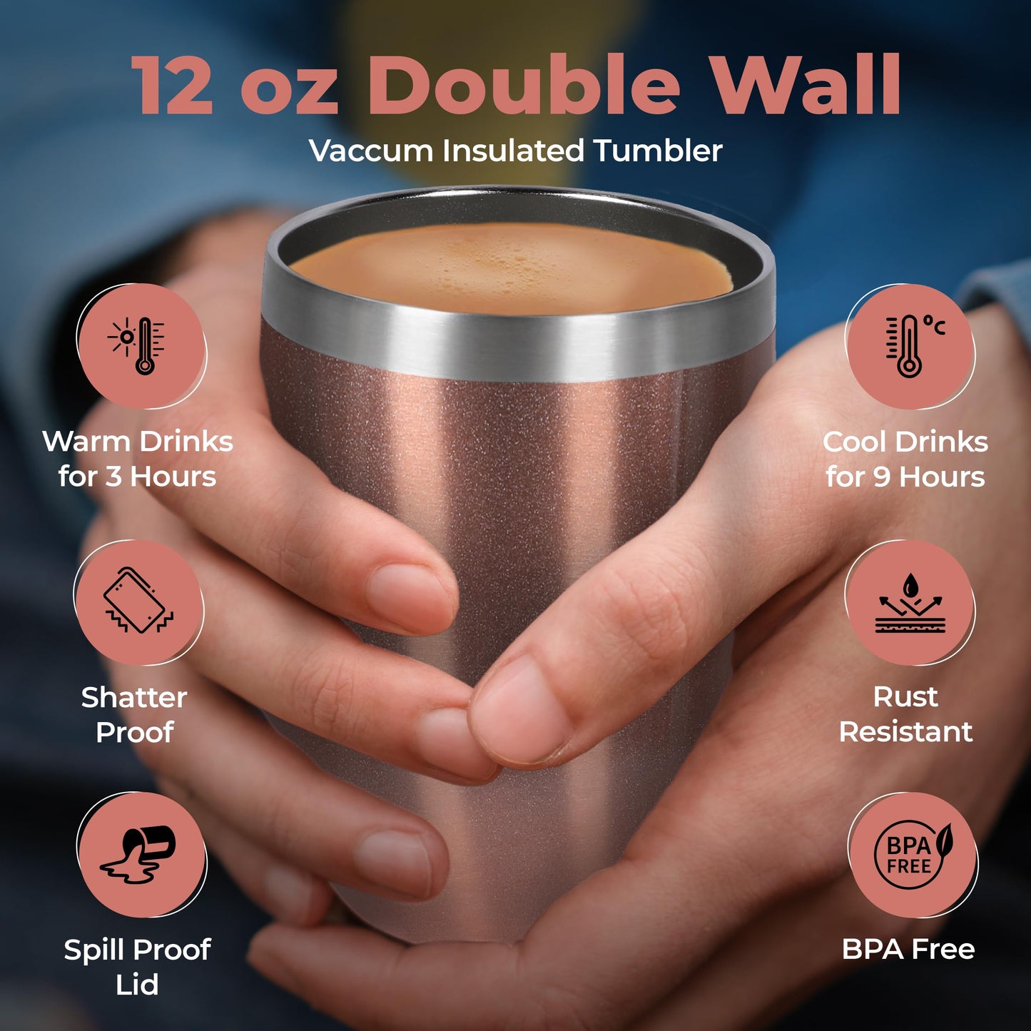 Modern Elegance Tea Gift Basket - 28 Piece Set with 15 Unique Blends, Honey Sticks, Stainless Tumbler, Rose Gold