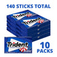 Trident Sugar Free Gum, Perfect Peppermint Flavor, 14 Count, Pack of 10