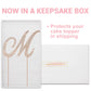Crystal Creations Rose Gold Metal Letter M Cake Topper with Rhinestones - 1 Count