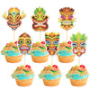 36 PCS Hawaii Tiki Cupcake Toppers Tiki Totem Hawaiian Themed Party Cupcake Picks Hawaiian Luau Cupcake Decorations for Summer T
