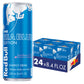 Red Bull Energy Drink, Sea Blue Edition, 80mg Caffeine, 8.4 Fl Oz, Pack of 24 Cans (6 Packs of 4)