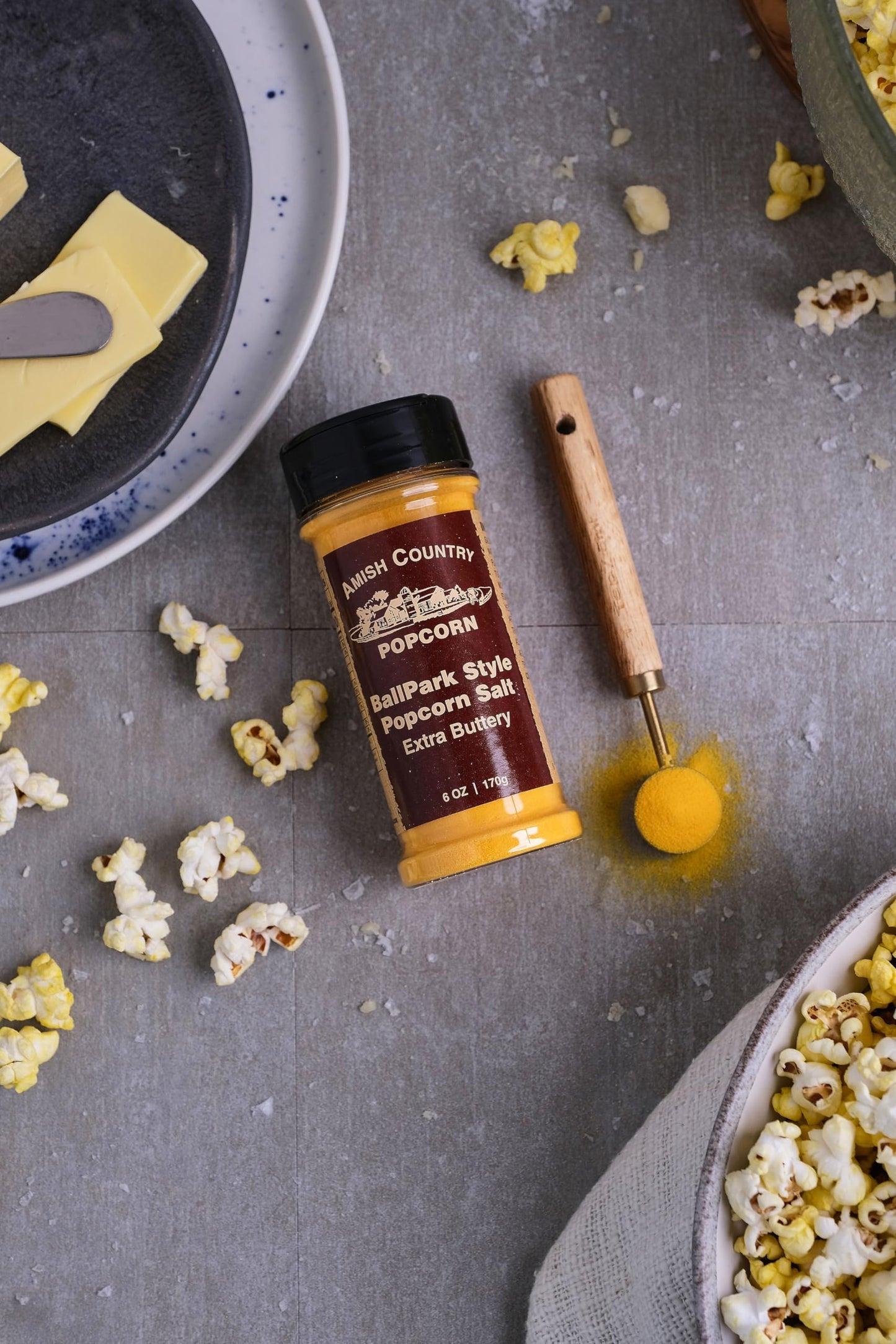 Amish Country Popcorn | 5 Pack Seasoning Bundle | Buffalo, Garlic Parmesan, Jalepeno Cheddar, Dill Pickle, 6oz Buttersalt | Old