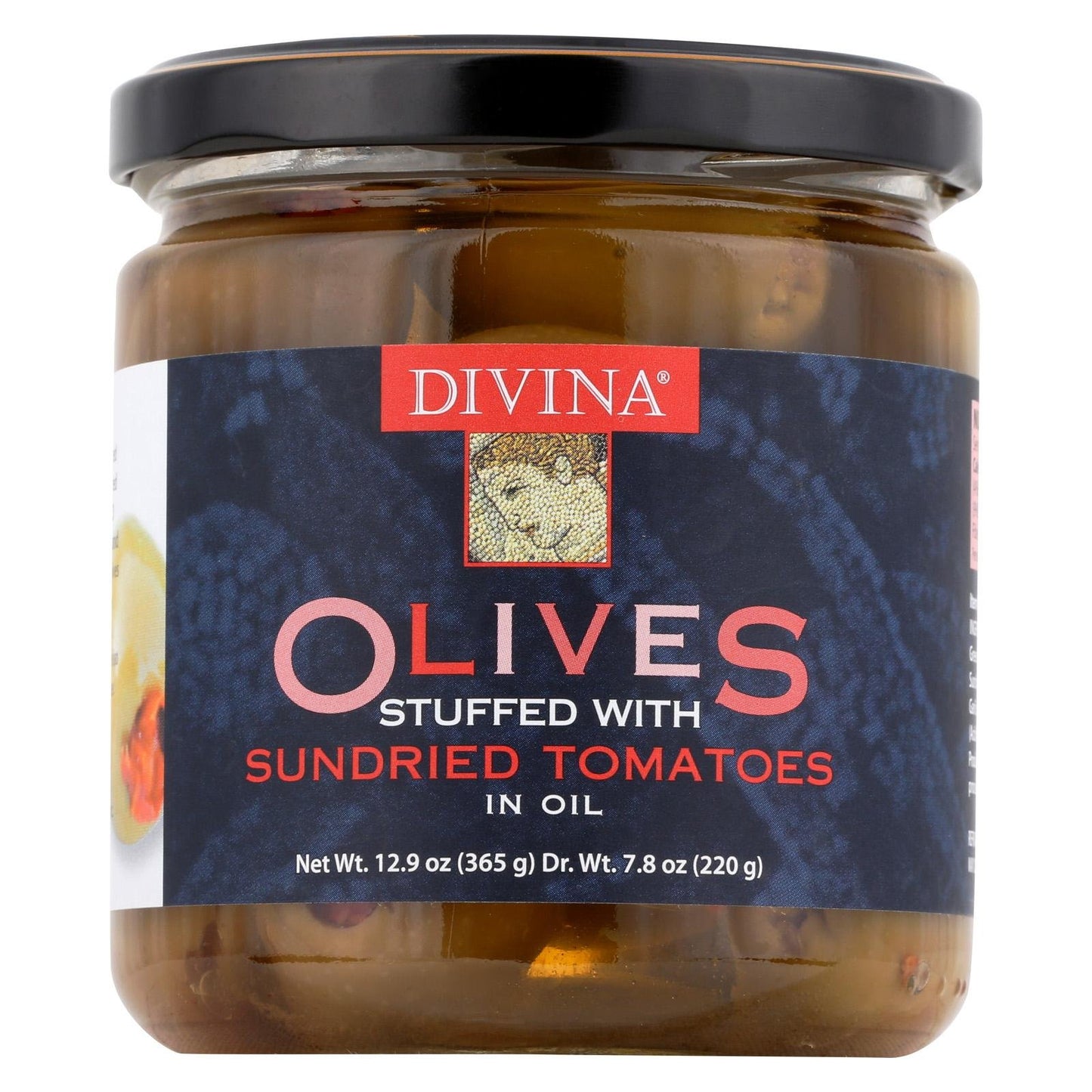 Divina, Stuffed Olives, Sundried Tomoto, Pack Of 6, Size 7.8 Oz, (Gmo Free)