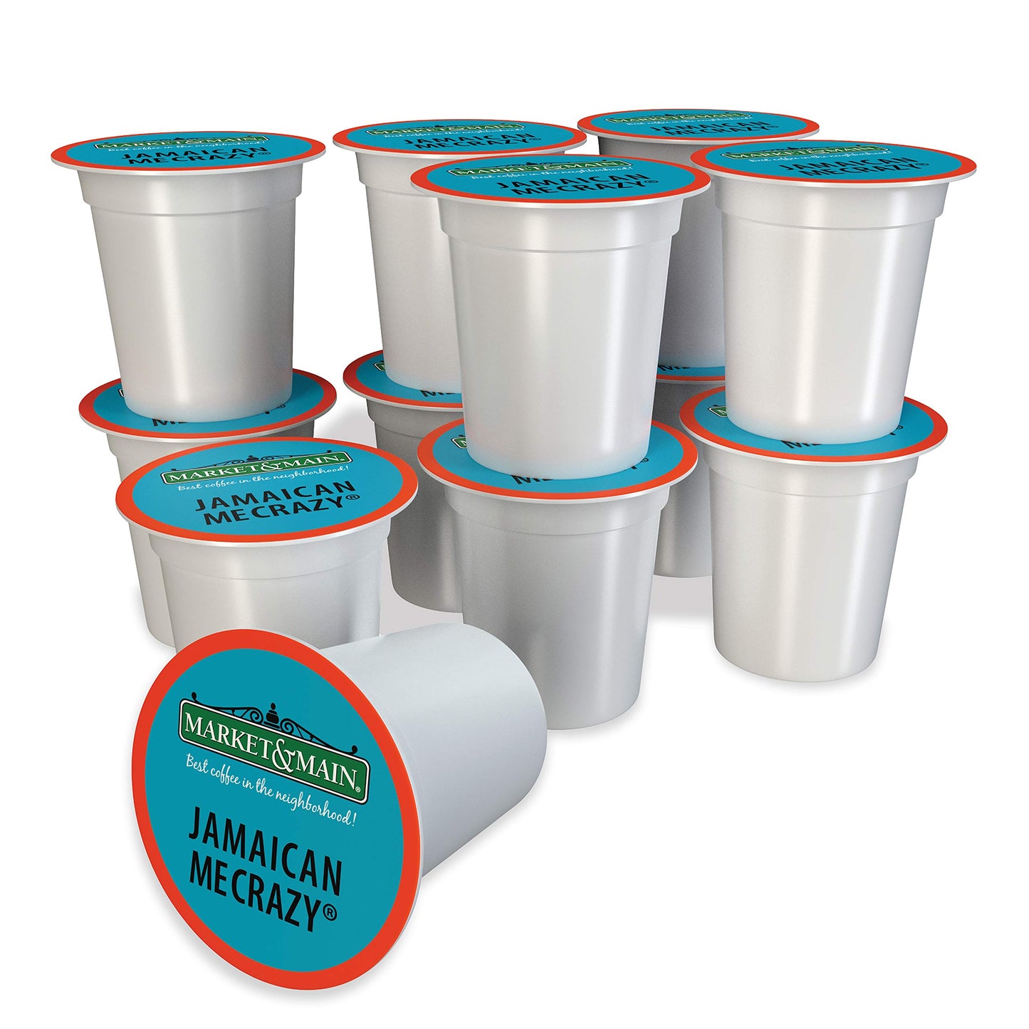 Market & Main OneCup Jamaican Me Crazy Coffee Pods, Compatible with Keurig, 12 Count, Brown