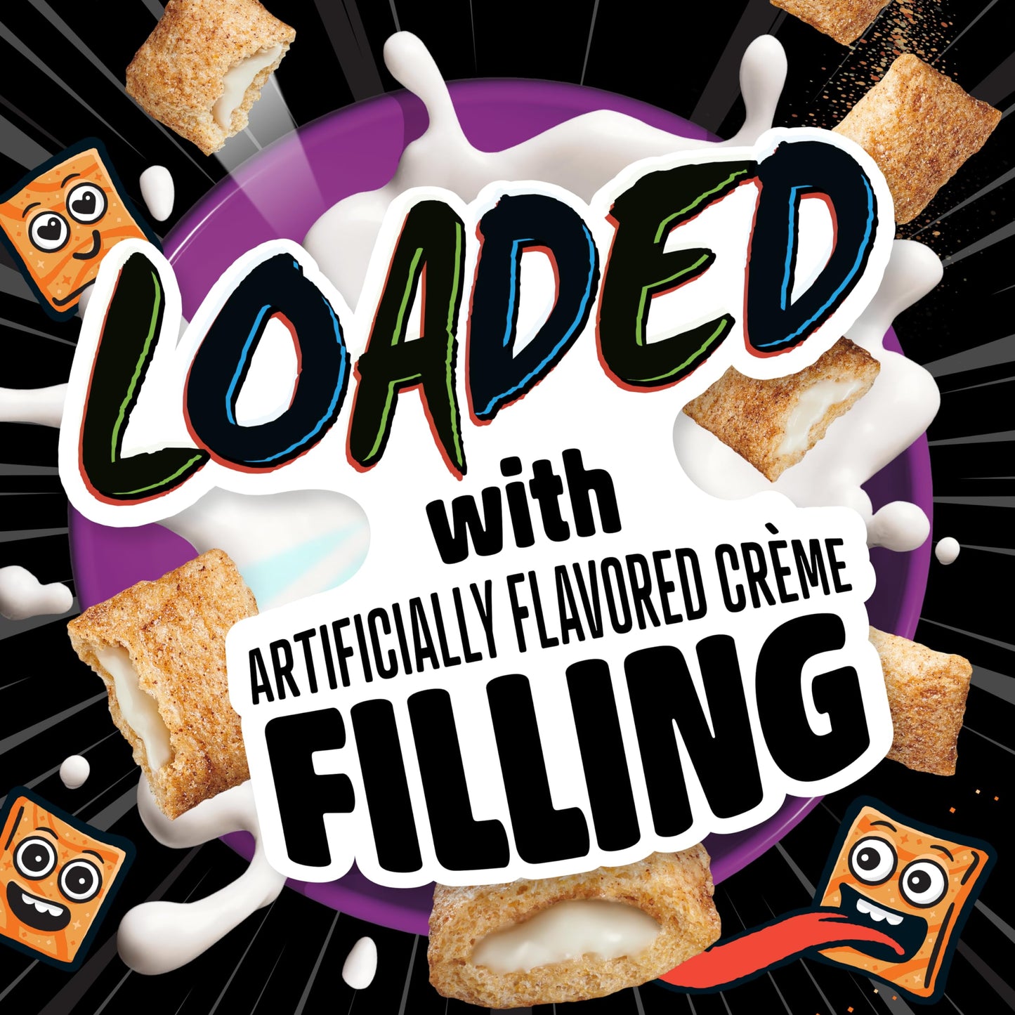 Cinnamon Toast Crunch Loaded Cereal, Cinnamon Sugar with Vanilla Crème Filling, 13 oz, Whole Grain
