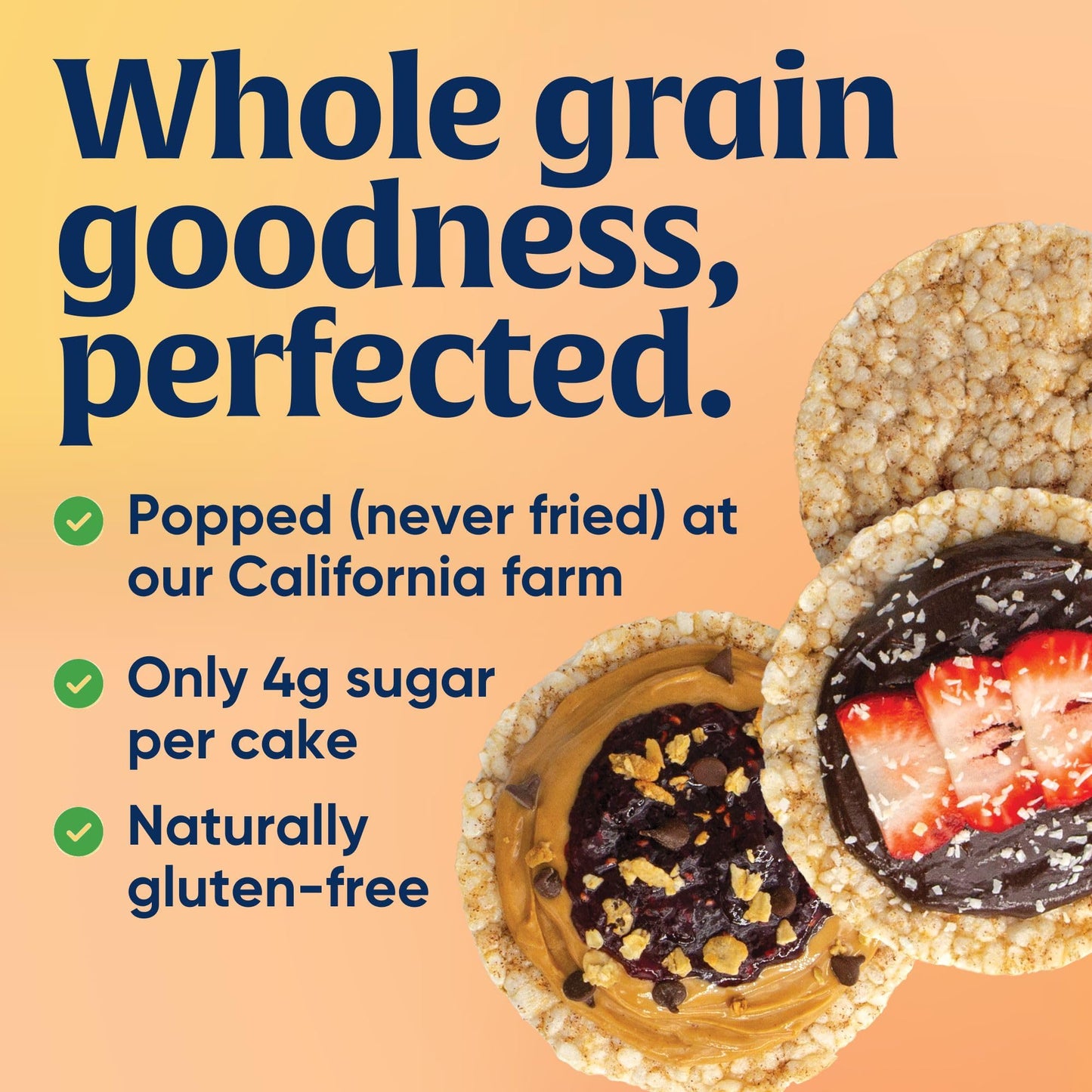 Lundberg Organic Brown Rice Cakes, Salted Caramel, Gluten-Free, Vegan, 11 oz, Natural