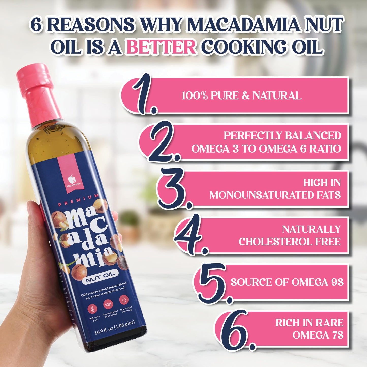Gourmanity Macadamia Nut Oil And Apricot Seed Oil Bundle, A Healthier Oil Alternative, Cholesterol Free, Keto And Paleo Friendly