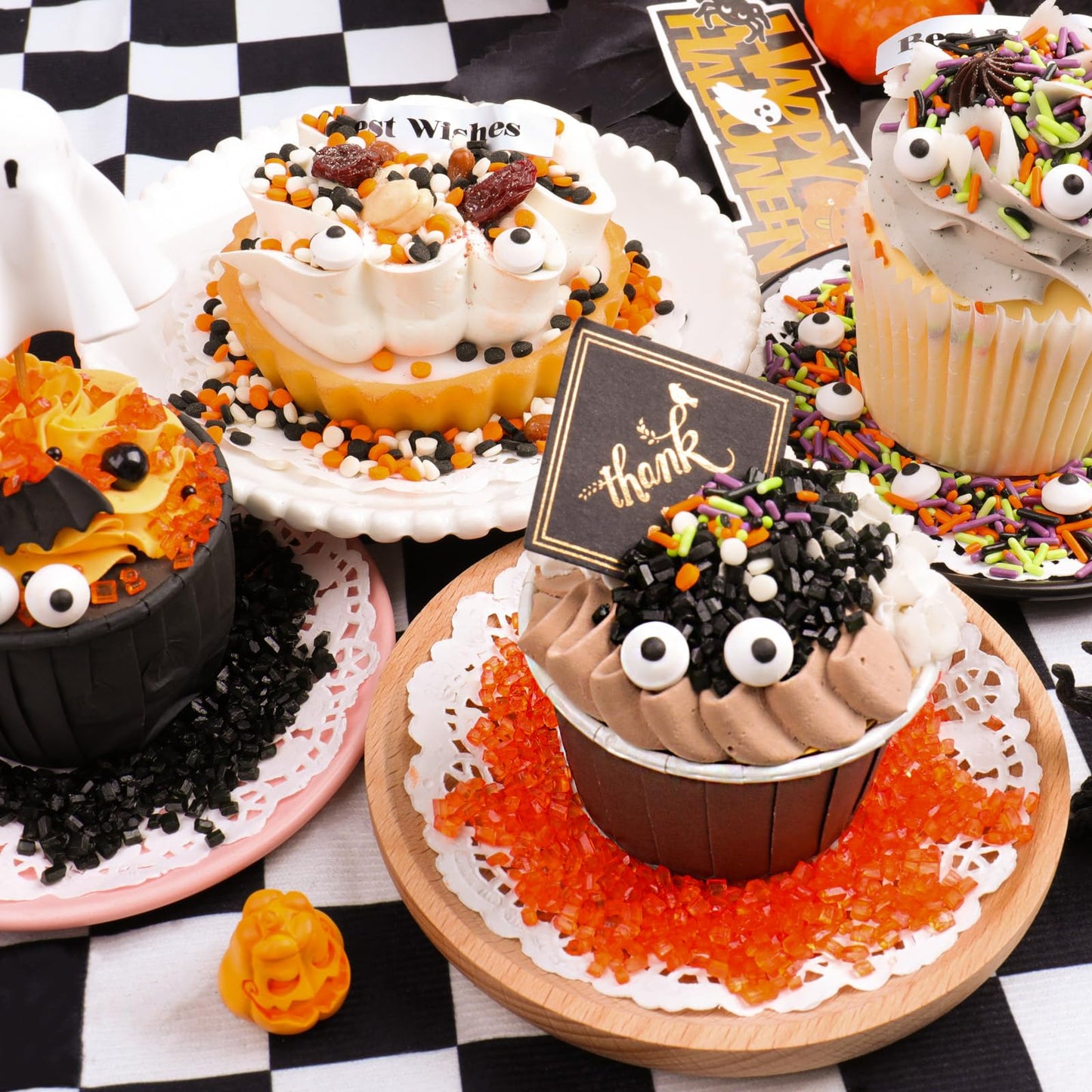 Halloween Sprinkles Edible  5oZ Fall Eyeball Sprinkles for Cake Decorating with White Black Orange Confetti Nonpareils Jimmies and Sugar  Cupcakes Cookie Ice Cream Baking Toppings