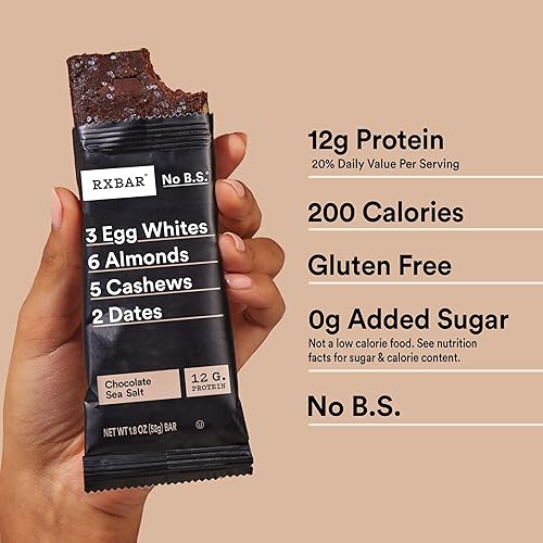 RXBAR Protein Bars, Protein Snack, Snack Bars, Chocolate Sea Salt, 9.1oz (5 Bars)