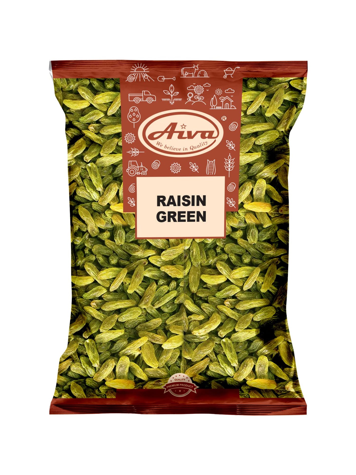 AIVA Green Raisins - Premium Seedless Dried Fruit for Snacking, Baking, 2 LB Bulk