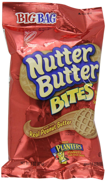 NABISCO Nutter Butter Bites Cookies, 3-Ounce (Pack of 12), Delicious Snack Treat