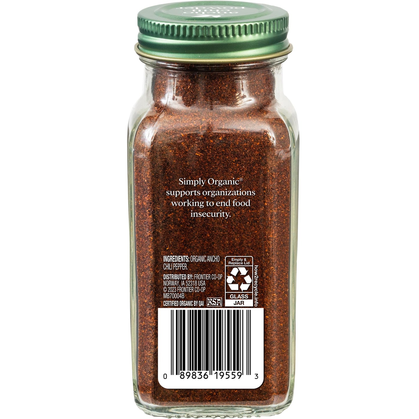 Simply Organic Ancho Chili Powder, 2.85 Ounce Jar, Certified Organic Poblano Peppers, Mexican, Southwest, Popcorn & Chocolate