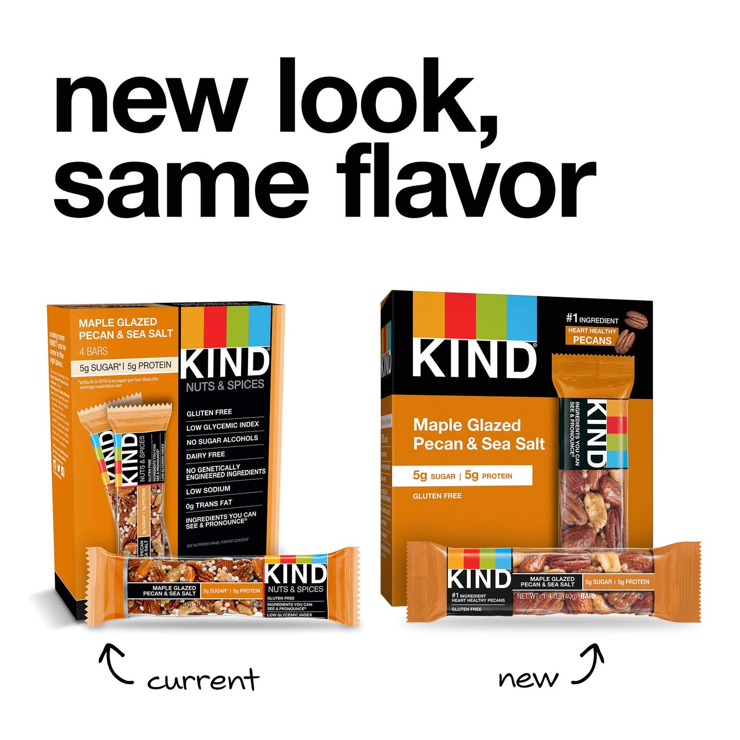 Kind Nut Bars, Maple Glazed Pecan And Sea Salt, 1.4 Ounce, 60 Count, Gluten Free, 5G Sugar, 5G Protein