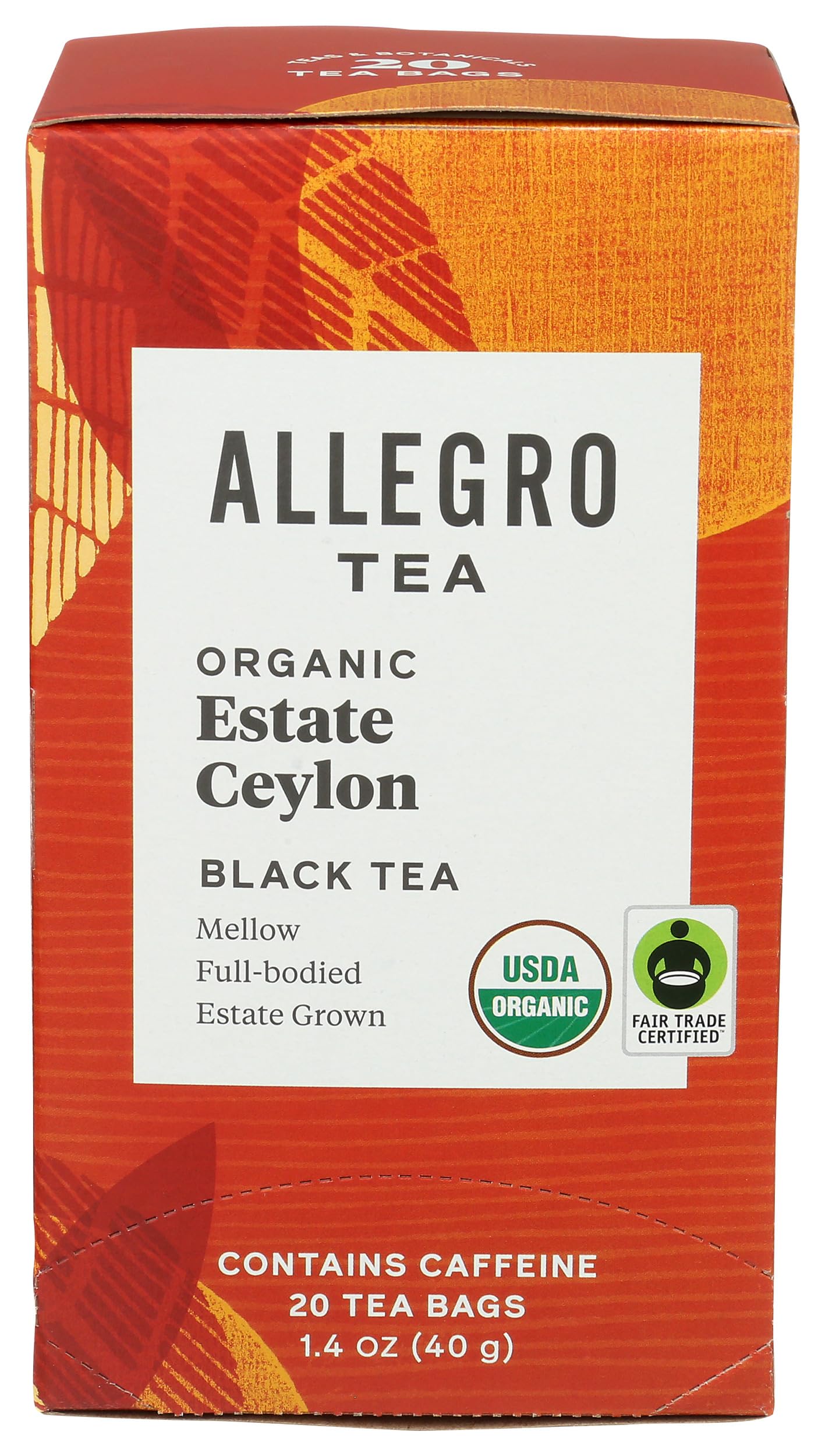 Allegro Tea, Organic Estate Ceylon Tea Bags, 20 Ct