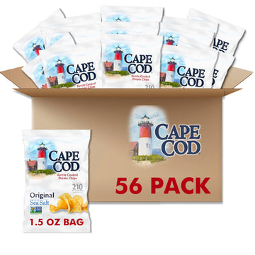 Cape Cod Potato Chips, Original Kettle Cooked Chips, Snack Bags 1.5 Oz (56 Count)