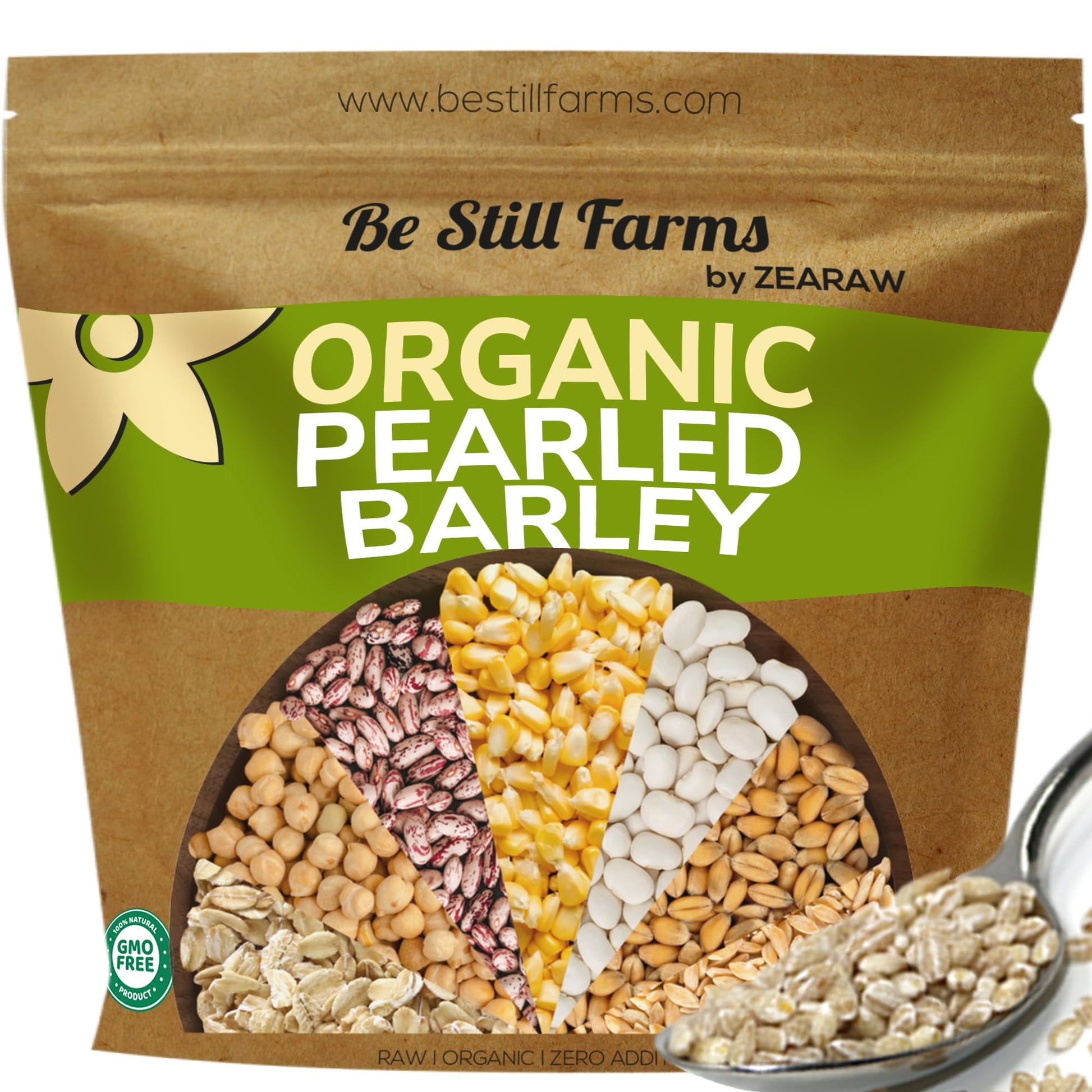 Be Still Farms Organic Pearl Barley Grain (4.8lb) - Pearled Barley Seeds for Soup Pot in Bulk - Not Hulled | Similar to Hulless 