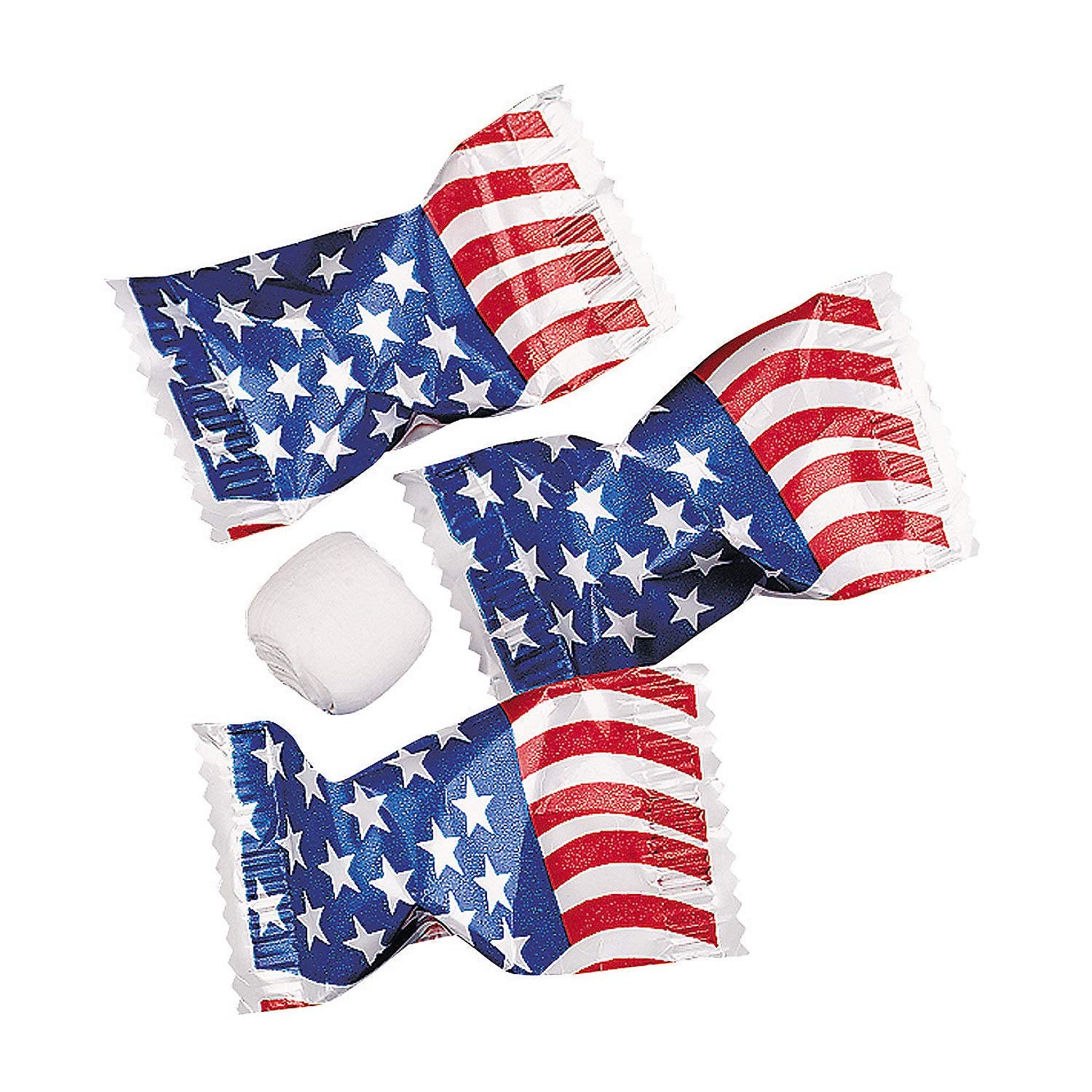 Fun Express Butter Mints Bulk Individually Wrapped - 108 Pieces Usa American Flag Patriotic Candy For 4Th Of July  Memorial Day & Veterans Day Celebrations | Red White Blue Party Favors 14 Ounce