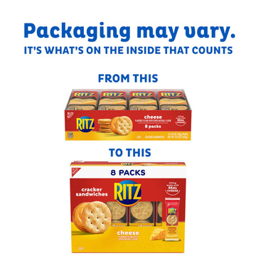 Ritz Cheese Sandwich Crackers, 112 Snack Packs (14 Boxes, 6 Crackers Per Pack)