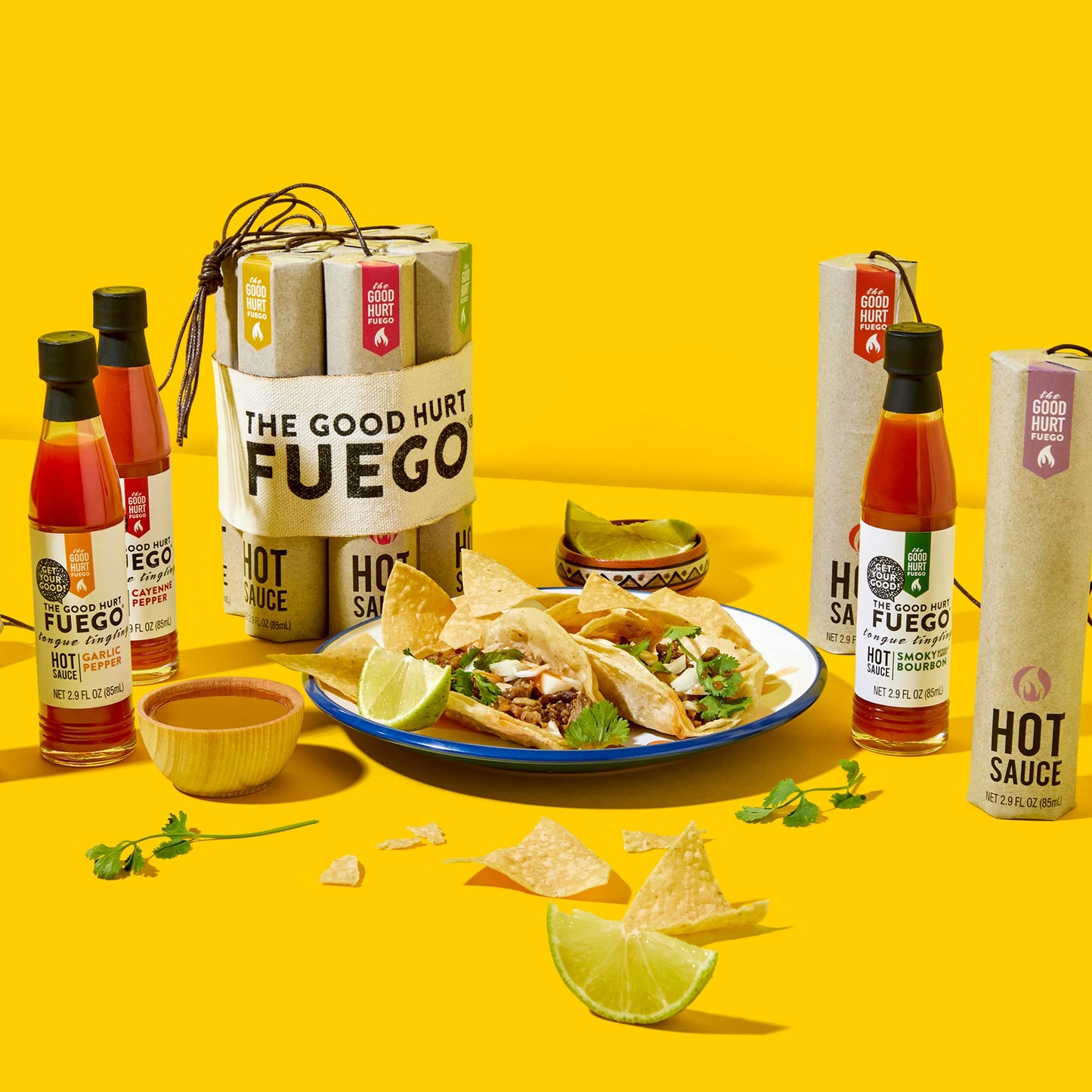Thoughtfully Hot Sauce Gift Set - Sampler Pack of 7 Flavors, 3 Fl Oz Each, Basic Color