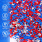 4Th Of July Sprinkles, Patriotic Sprinkles For Cupcakes, Metallic Sliver Star Red Blue Sprinkles For Cake Decorating Cupcakes Ic