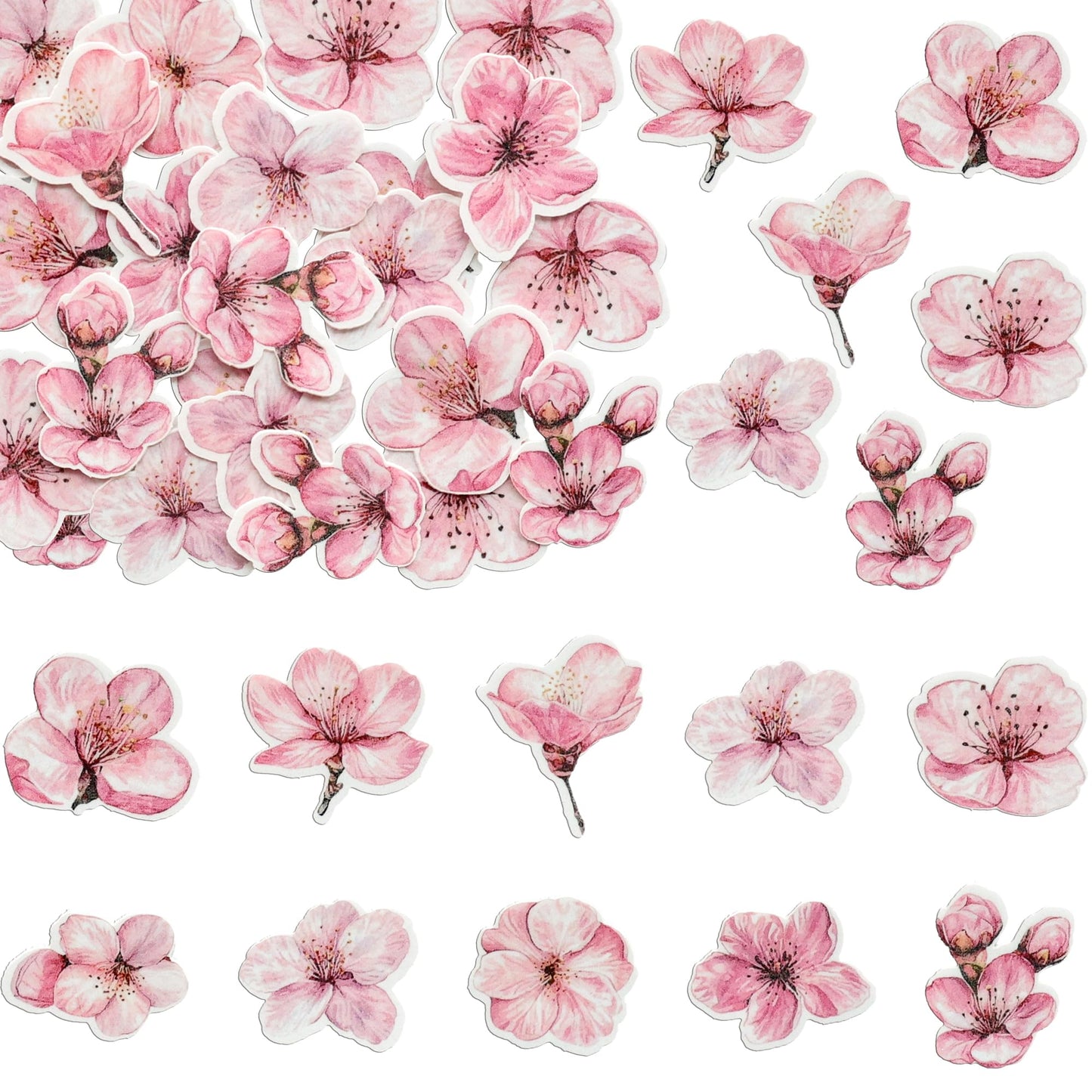 Ephlyn 50Pcs Edible Flowers Cake Topper Cupcake Toppers Wedding Themed Party Baby Shower Birthday Party Cupcake Picks Anniversar