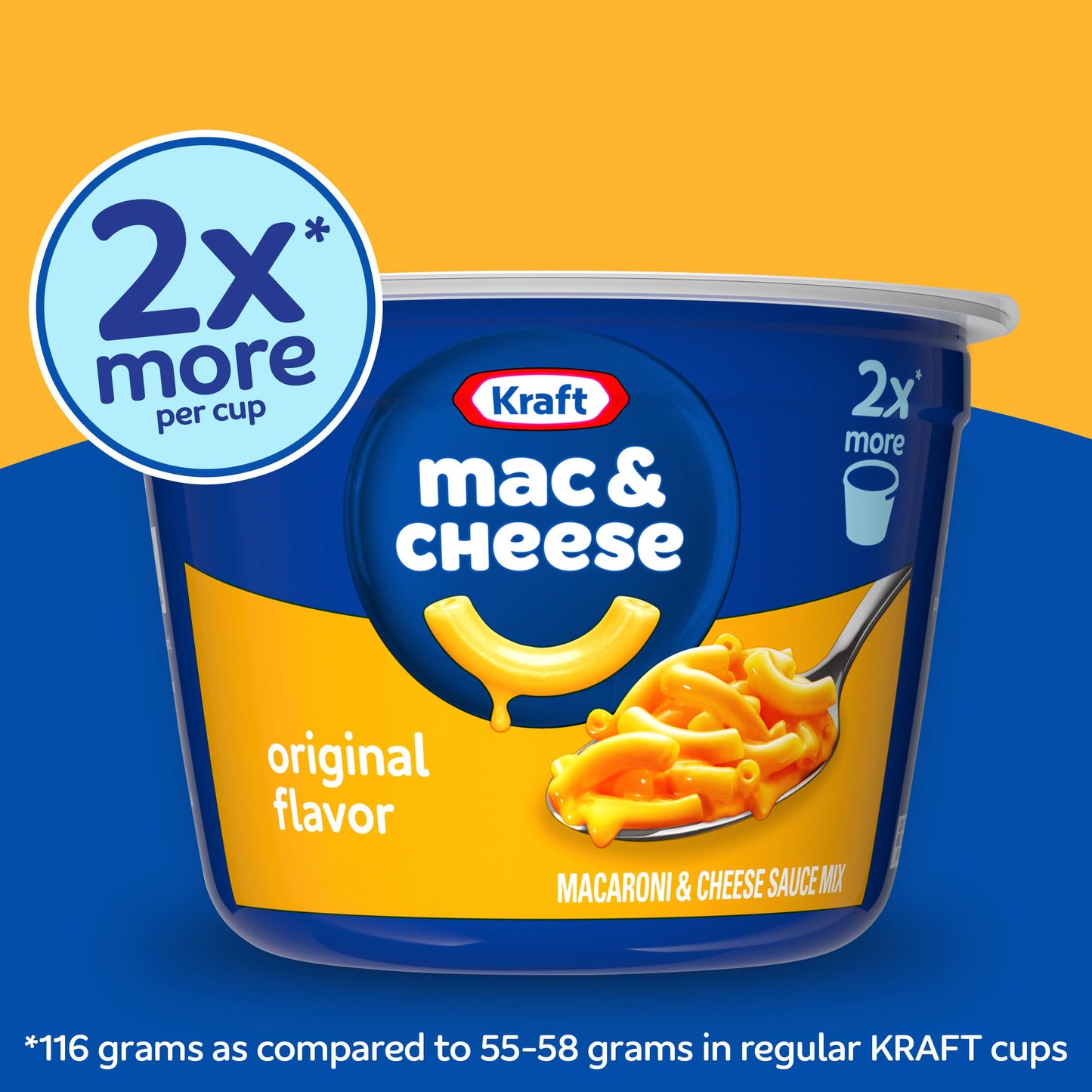 Kraft Original Mac & Cheese Macaroni And Cheese Dinner Big Cup, 2 Ct Pack, 4.1 Oz Cups