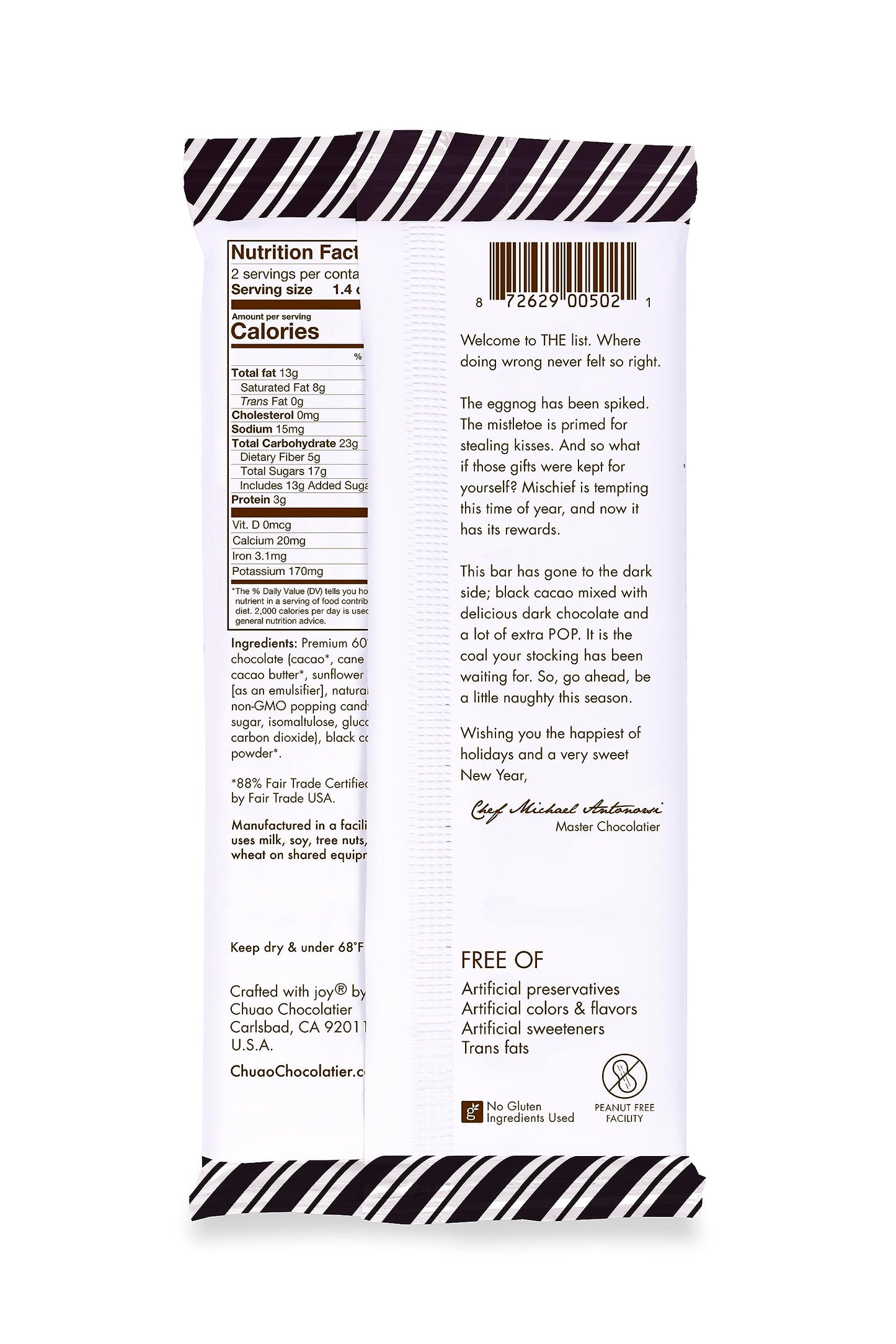 Chuao Chocolatier Exploding Coal Chocolate Bars | Gourmet Caramel Chocolate Artisan European No Preservatives | For Gift Baskets, Christmas, Valentines Day, Gifts For Women, Men, Birthday, Thank You, Care Package | 3 Pack