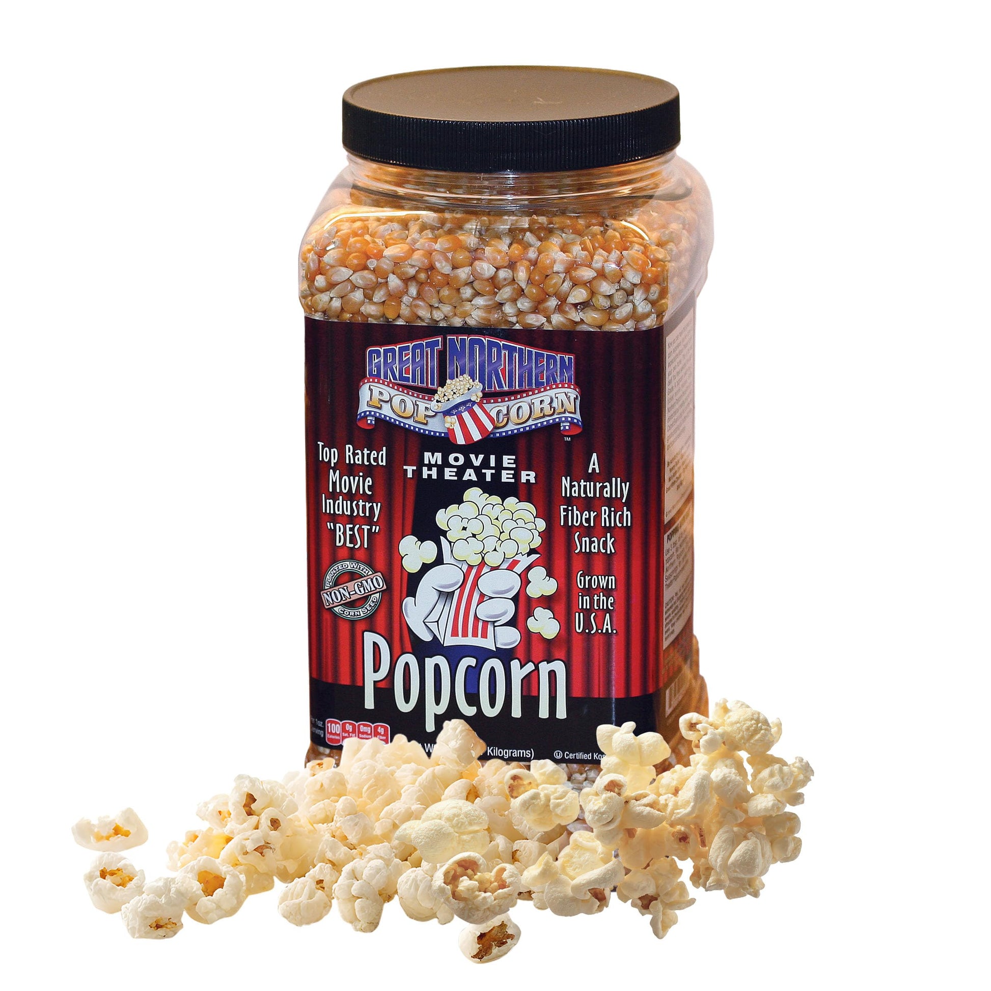 Great Northern Popcorn Yellow Popcorn Kernels - 7lb Jug, Non-GMO Gourmet, For Microwave, Stovetop, or Popping Machine