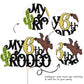 1 Pcs My 6Th Rodeo Cake Topper Brown Glitter Cactus Six Birthday Cake Pick Decoration For Western Little Cowboy Theme Baby Showe
