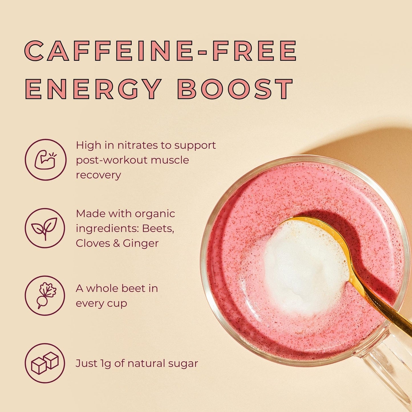 Blume Superfoods Latte - Organic Beetroot Powder, Vegan, Keto Friendly, Gluten-Free, 25 Servings