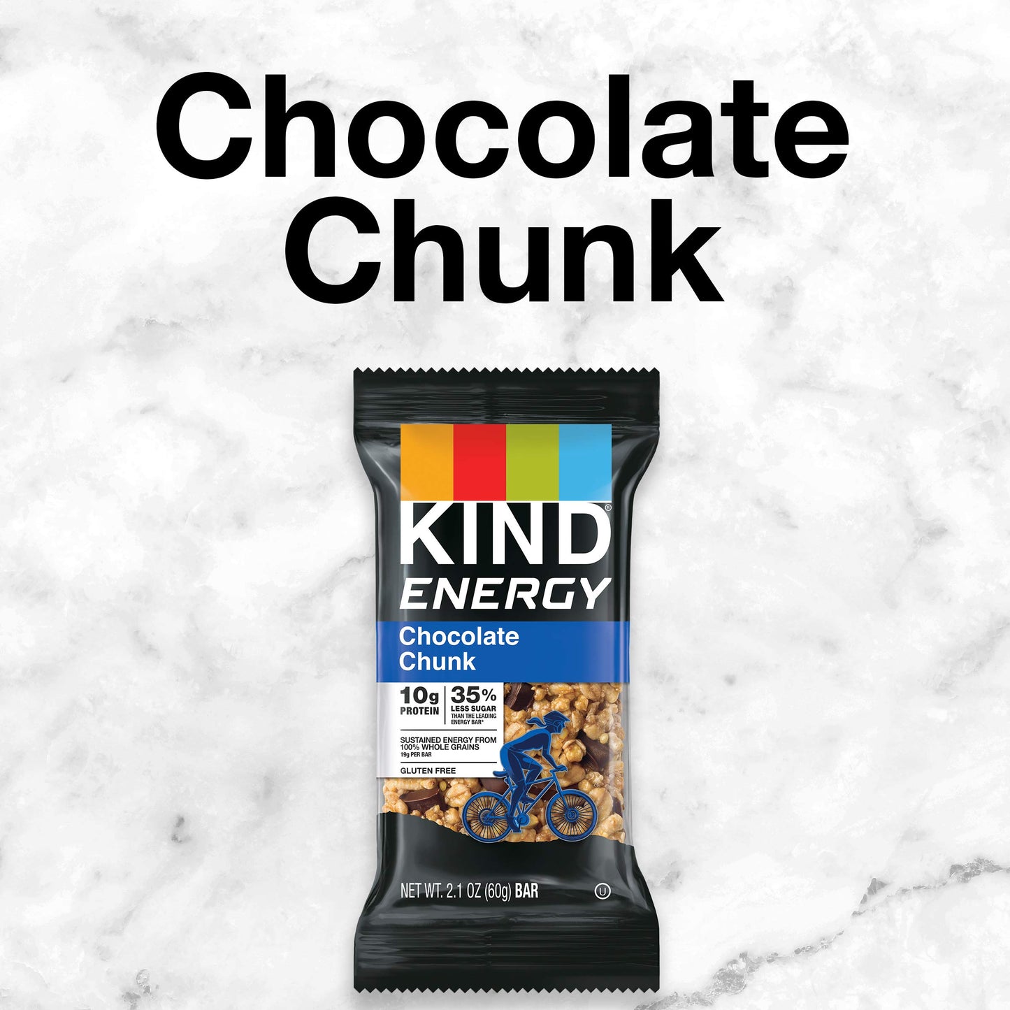 Kind Energy Bars, Chocolate Chunk, Healthy Snacks, Gluten Free, 10G Protein, 30 Count