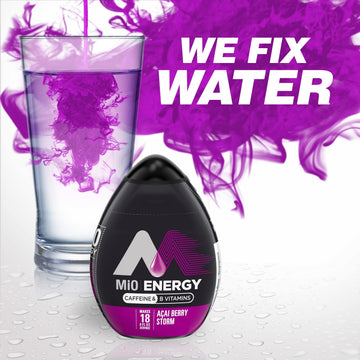 Mio Energy Liquid Water Enhancer, Acai Berry Flavor, 1.62 fl oz, Pink, Model 00043000005804